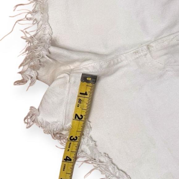 Citizens Of Humanity Annabelle White Denim Shorts Zip High Waist Distressed 25 - Picture 9 of 12